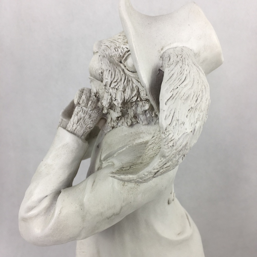 Large White Washed Detailed Rabbit Statue - Picture 7 of 8